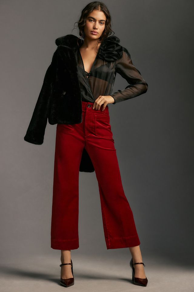 Velvet crop outlet pants