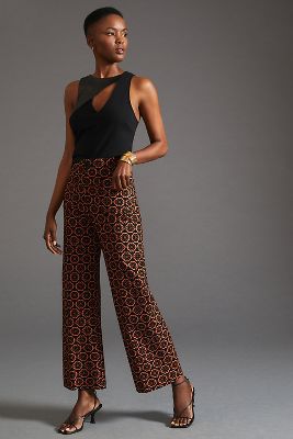 The Colette Cropped Wide-Leg Ponte Pants by Maeve