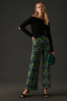 Maeve The Colette Wide-leg Ponte Pants In Blue | ModeSens