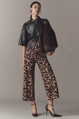 The Colette Cropped Wide-Leg Trousers by Maeve: Ponte Edition