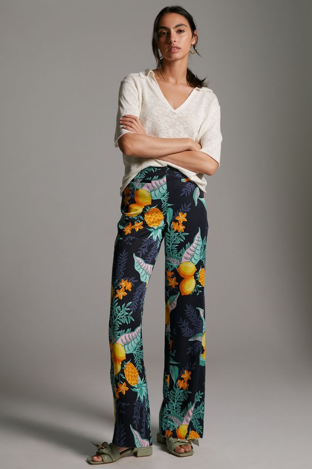 Maeve Escape Printed Pants | Anthropologie