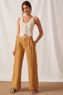 Low-Rise Wide-Leg Trousers