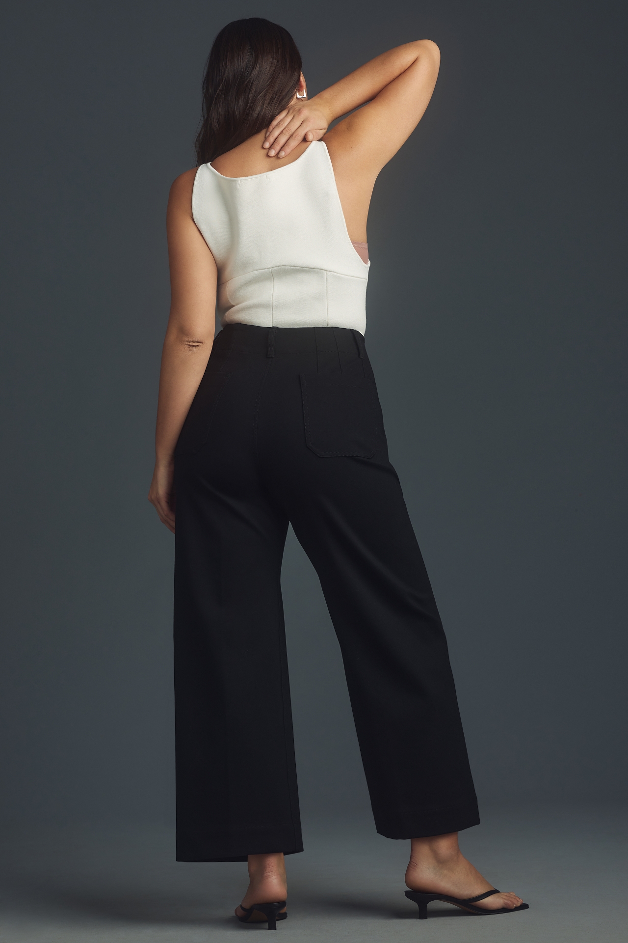 The Colette Cropped Wide-Leg Pants by Maeve: Ponte Edition