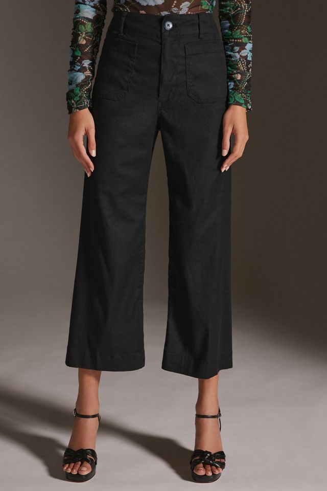 The Colette Cropped Linen Wide-Leg Pants #1