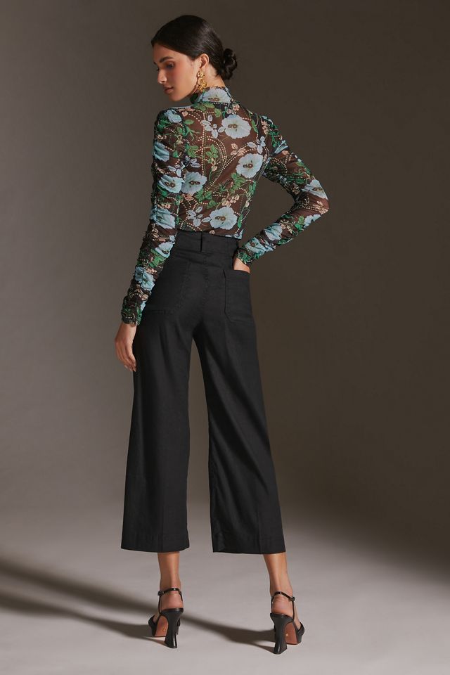 The Colette Cropped Linen Wide-Leg Pants #4