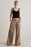 Linen Low-Rise Wide Leg Trousers