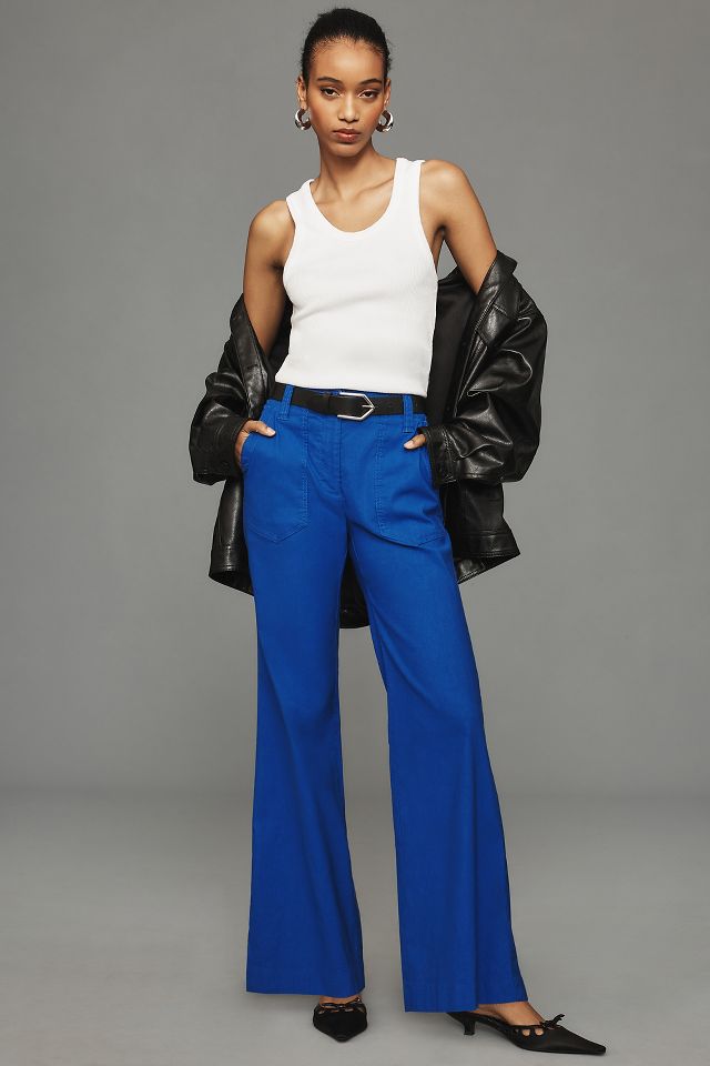 High waist flare shop wide leg long pants