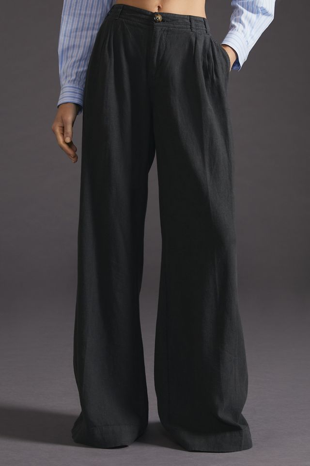By Anthropologie Linen Wide-Leg Pants #1