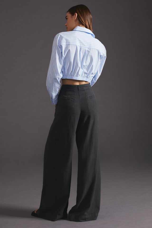 By Anthropologie Linen Wide-Leg Pants #2