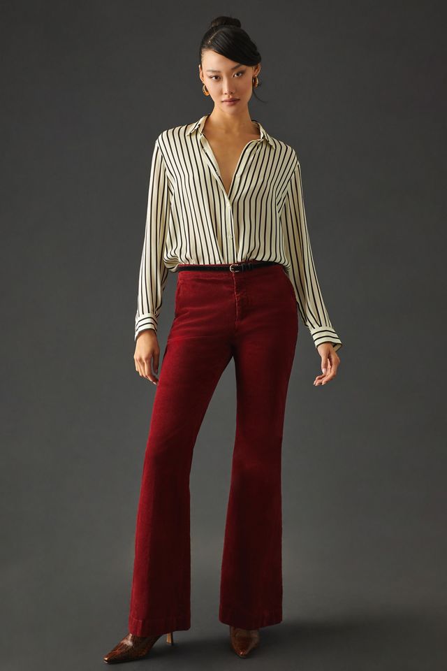 By Anthropologie Low-Rise Flare Corduroy Pants #9