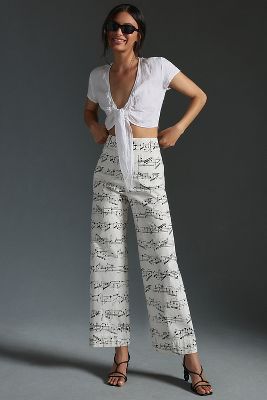 Maeve The Colette Cropped Wide-leg Pants By  In White