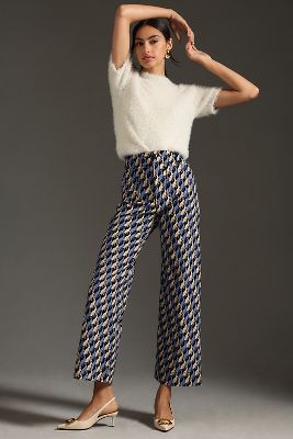 Maeve The Colette Cropped Wide-leg Pants By In Blue | ModeSens