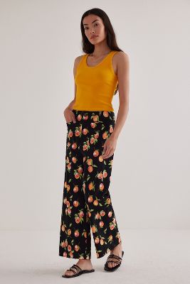 Maeve The Colette Cropped Wide-leg Pants By  In Orange