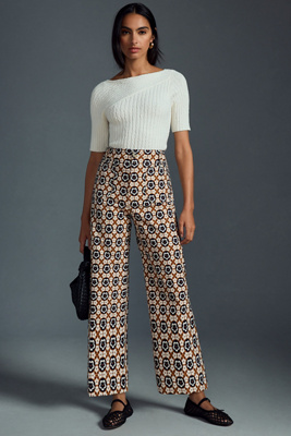 Maeve The Colette Cropped Wide-leg Pants By In Blue | ModeSens