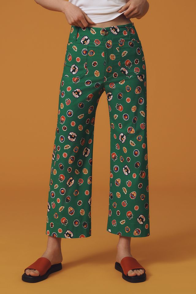 The Colette Cropped Wide-Leg Pants by Maeve