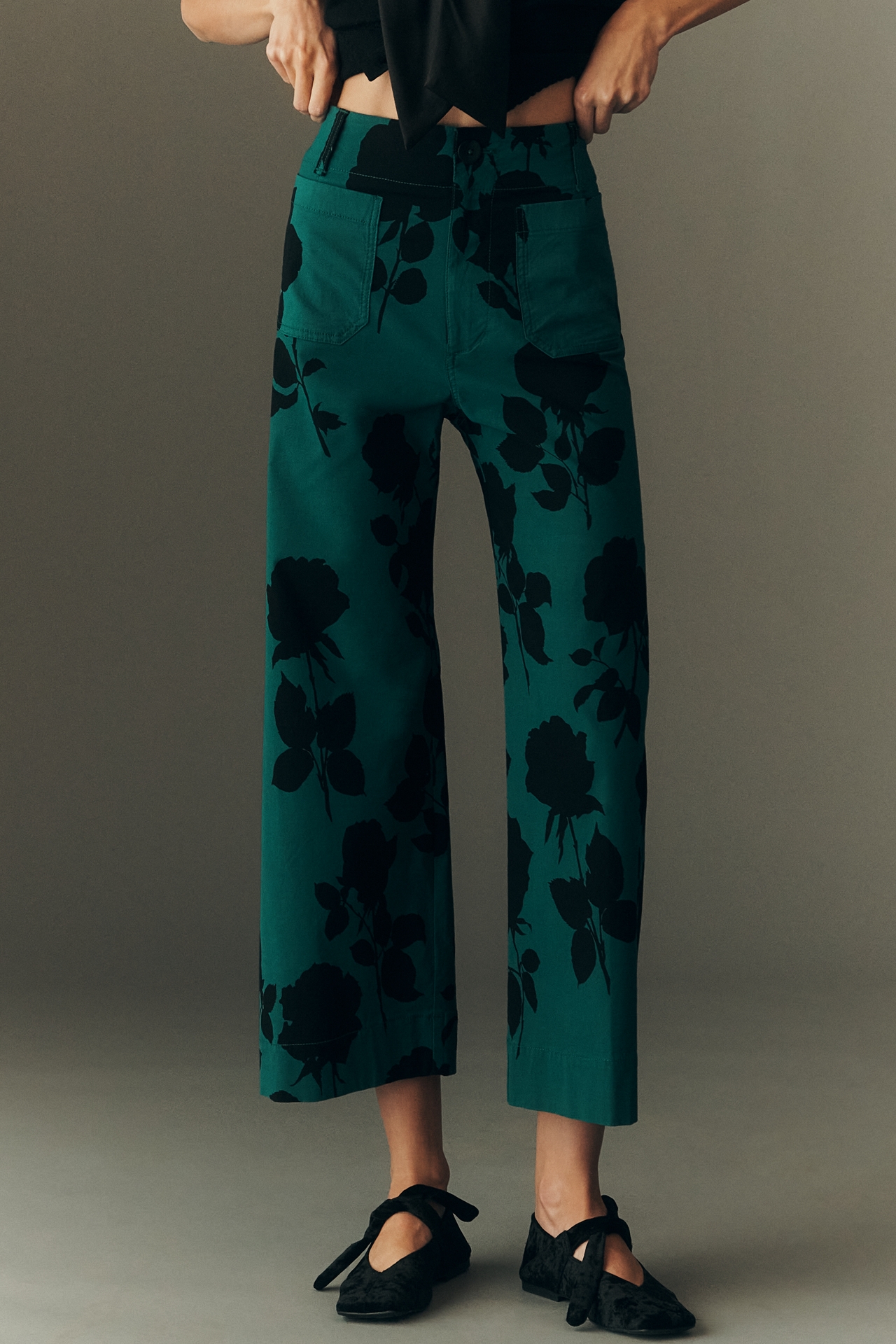 Colette High Rise Wide Leg Crop Pants by Maeve in Magic Fabric 