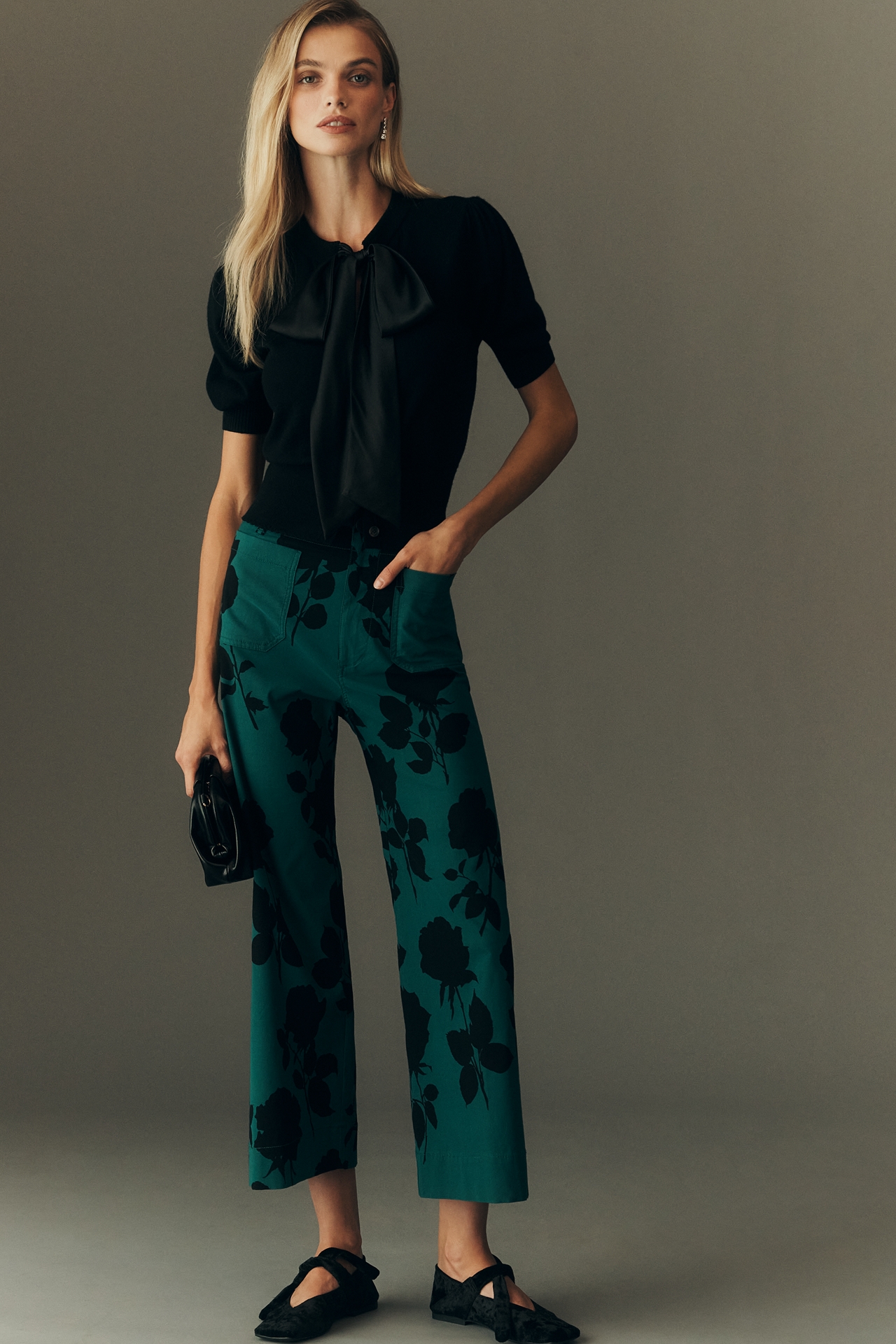 Colette High Rise Wide Leg Crop Pants by Maeve in Magic Fabric 