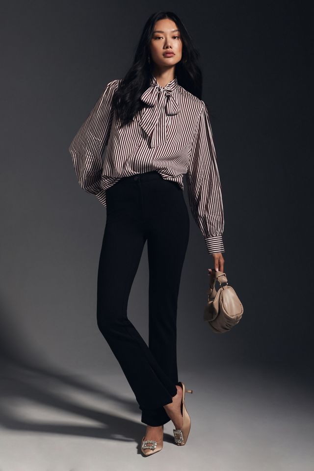 Maeve Mid-Rise Flare Stretch Pants #1