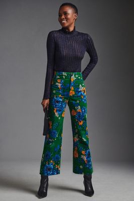 The Colette Cropped Wide-Leg Velvet Pants