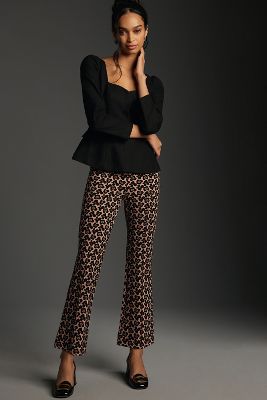 Maeve The Margot Kick-flare Cropped Trousers In Brown