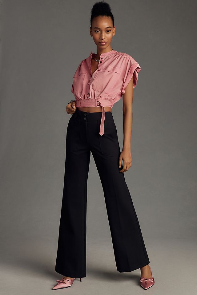The Naomi Ponte Wide-Leg Flare Pants by Maeve | Anthropologie