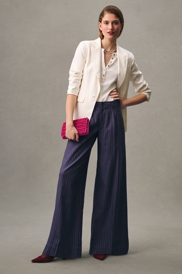 By Anthropologie Low-Rise Wide-Leg Trousers