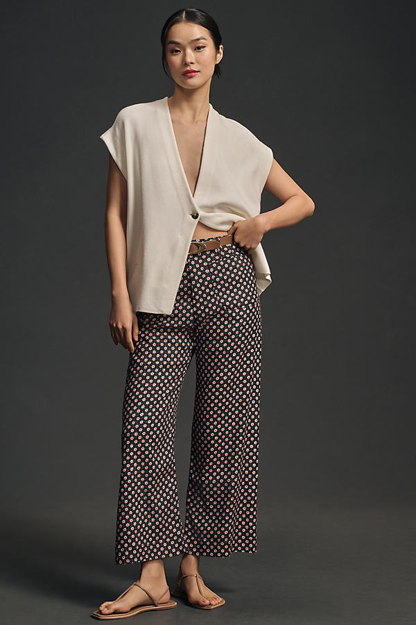 Maeve The Colette Cropped Wide-leg Linen Pants By  In Multicolor