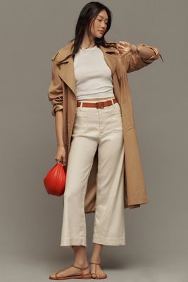 The Colette Linen Blend Crop Wide-Leg Pants by Maeve