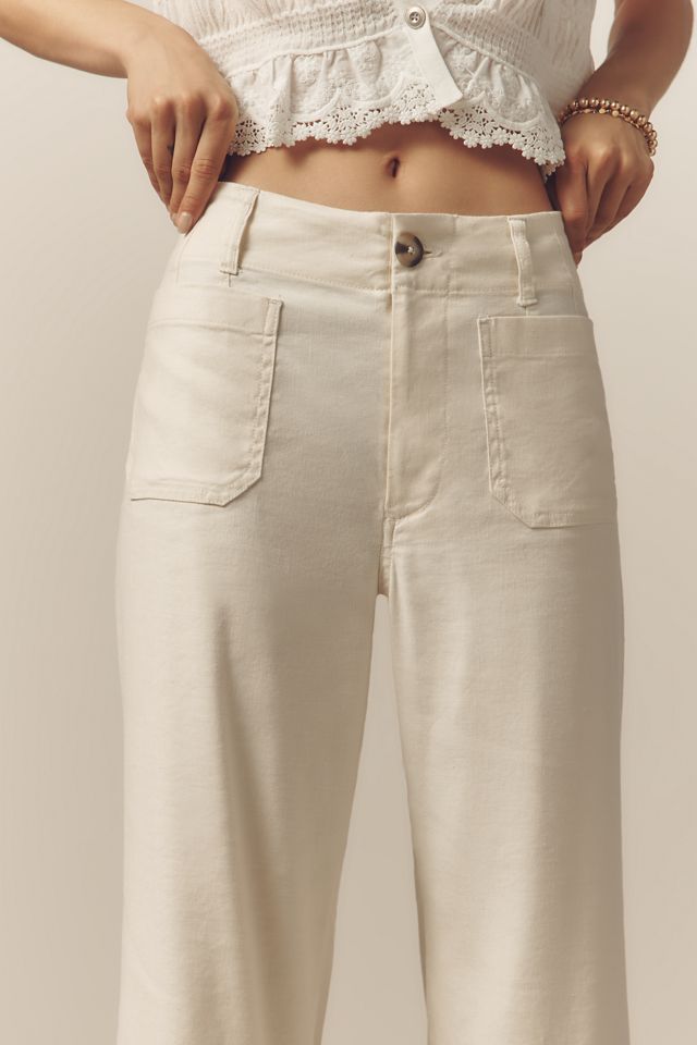 The Colette Linen Blend Crop Wide-Leg Pants by Maeve #3
