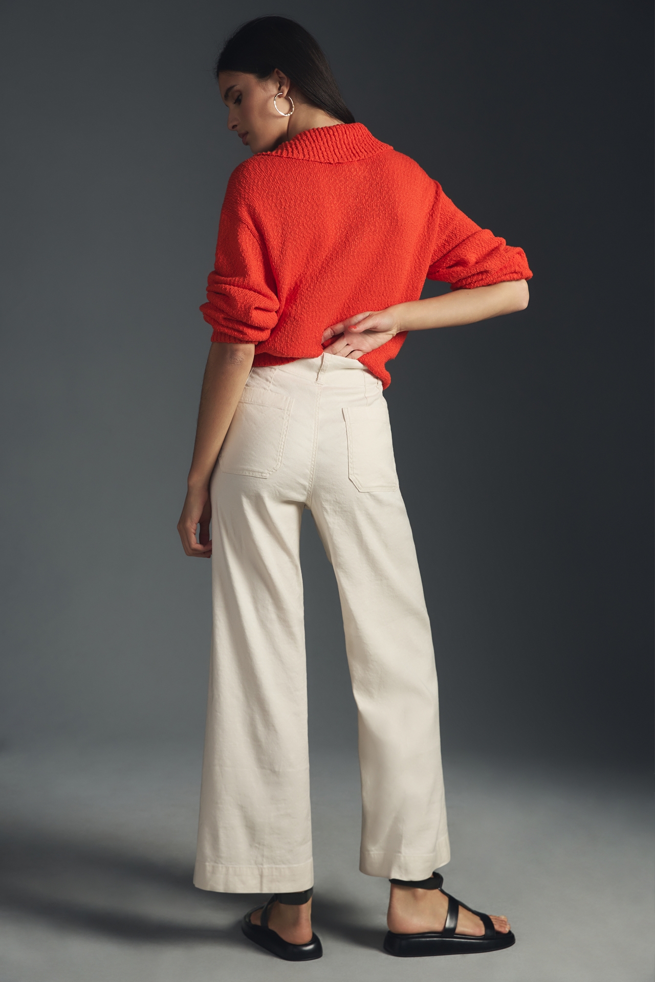 The Colette Linen Blend Crop Wide-Leg Pants by Maeve