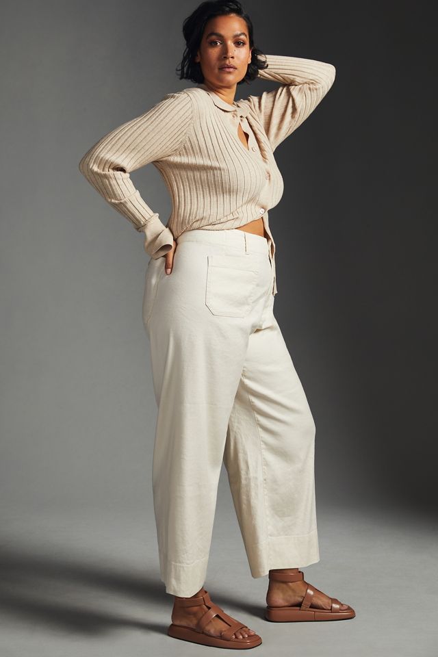 The Colette Linen Blend Crop Wide-Leg Pants by Maeve #10