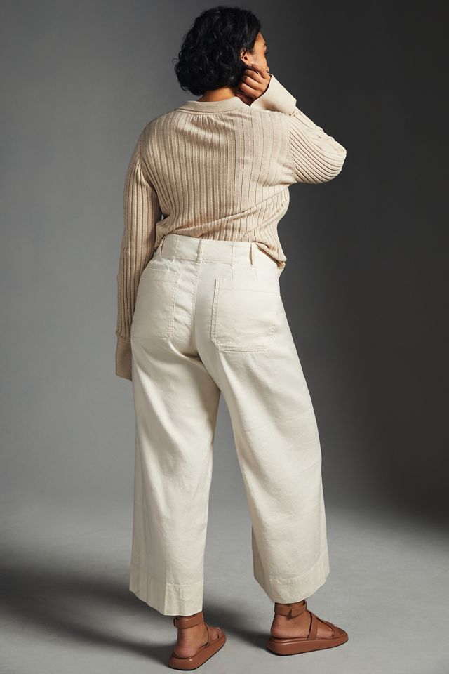 The Colette Linen Blend Crop Wide-Leg Pants by Maeve #11