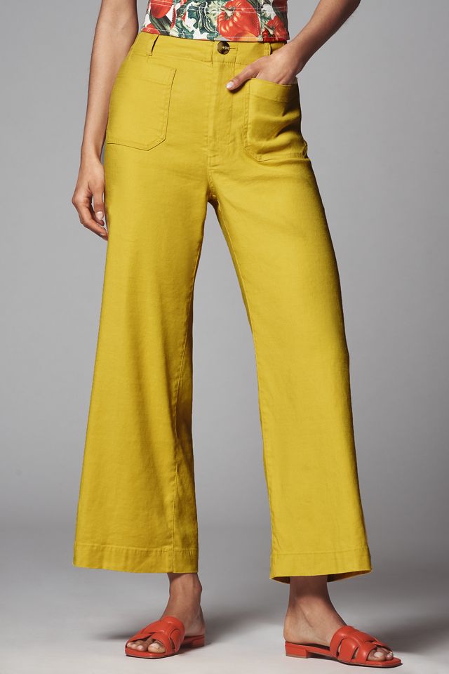 The Colette Linen Blend Crop Wide-Leg Pants by Maeve #1