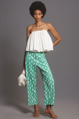 Maeve The Colette Cropped Wide-leg Pants By : Linen Edition In Multicolor