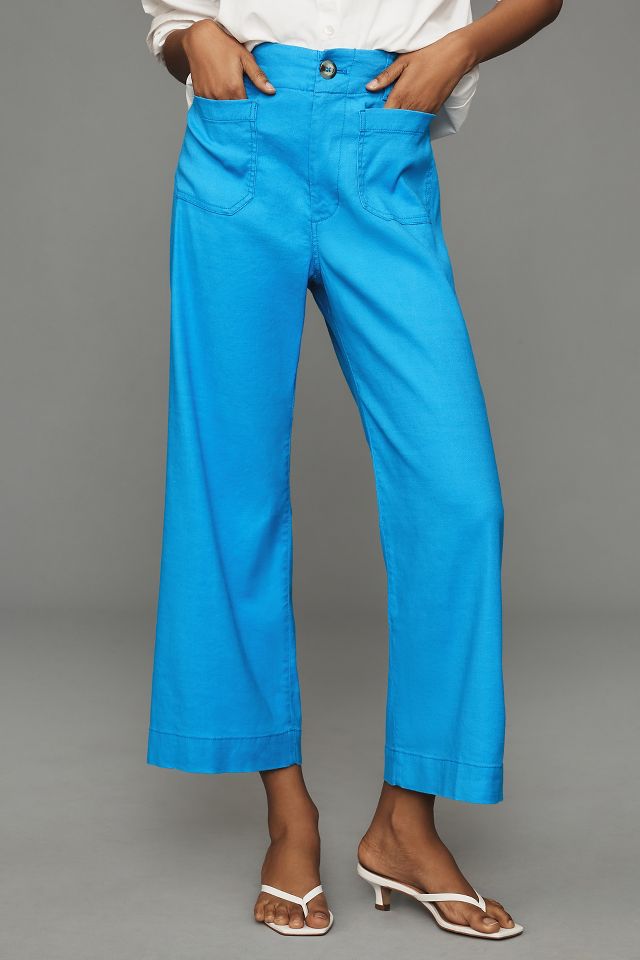 The Colette Cropped Wide-Leg Pants by Maeve: Linen Edition | Anthropologie