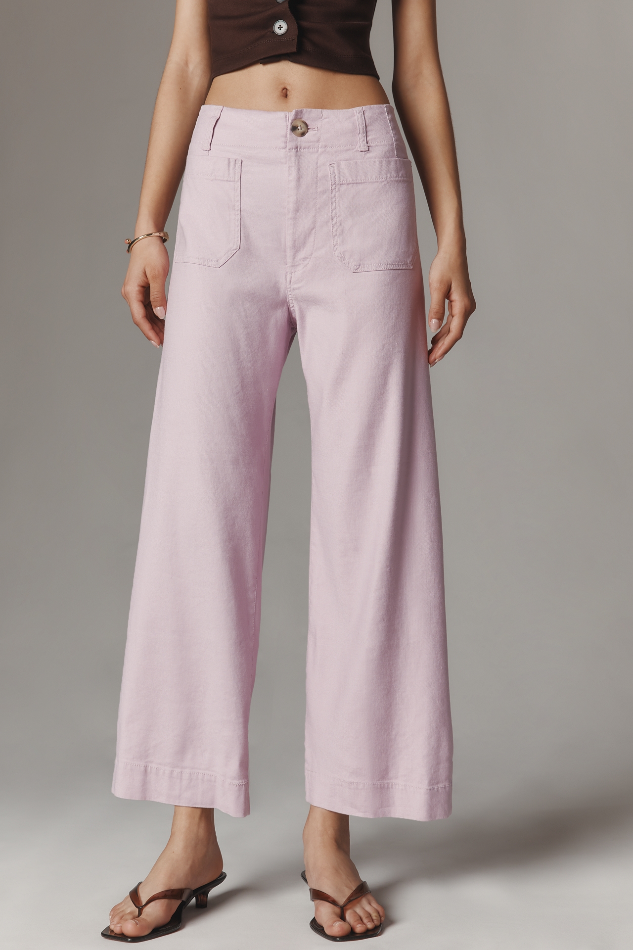 Colette European Linen Stretch Wide Leg Pants 
