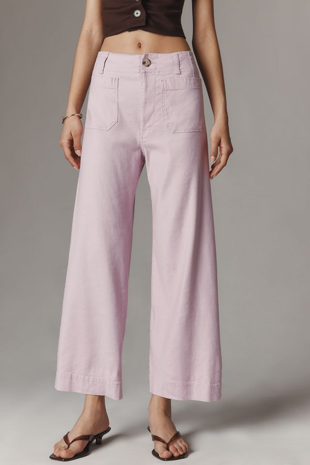 Maeve Colette Linen Stretch High-Rise Wide-Leg Pants  #1