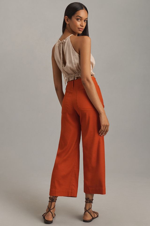 The Colette Cropped Wide-Leg Pants by Maeve: Linen Edition | Anthropologie