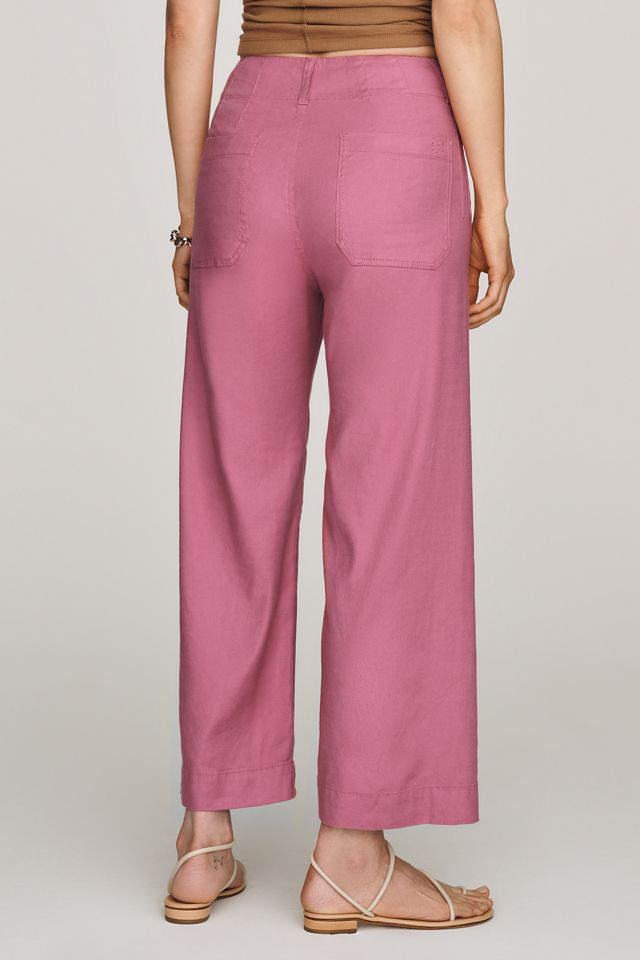 Maeve Colette Linen Stretch High-Rise Wide-Leg Pants  #3