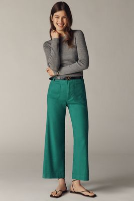 Colette European Linen Stretch High-Rise Wide-Leg Pants