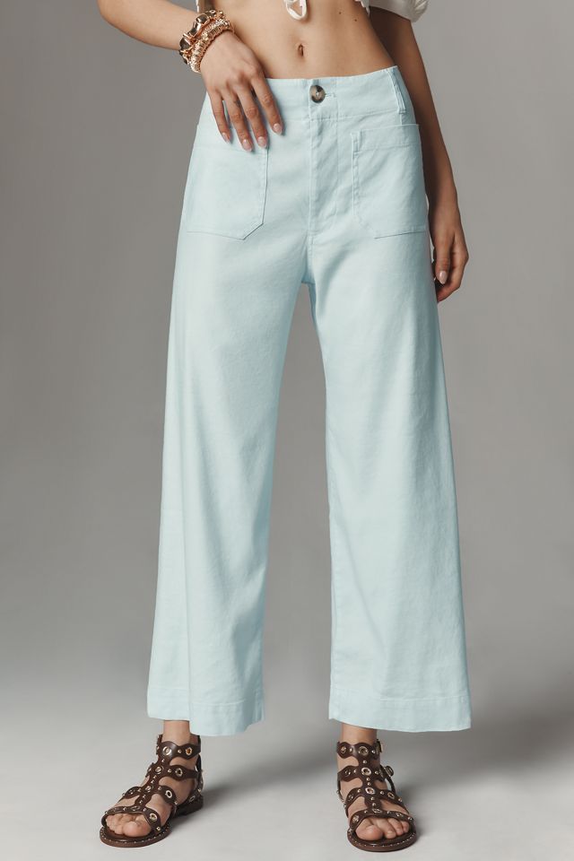 Colette European Linen Stretch High-Rise Wide-Leg Pants #1