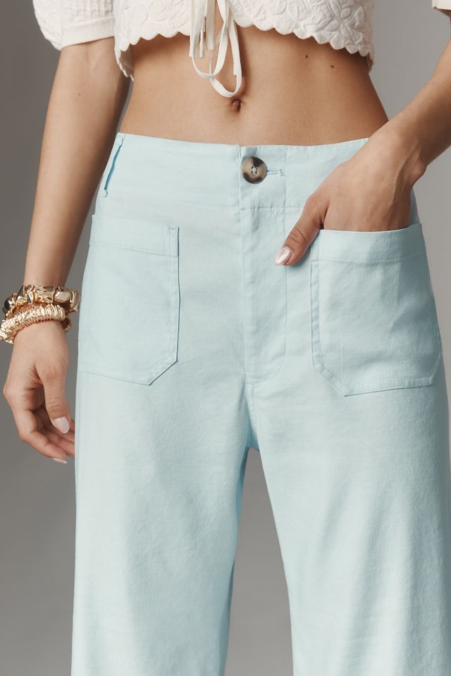 Colette European Linen Stretch High-Rise Wide-Leg Pants #3