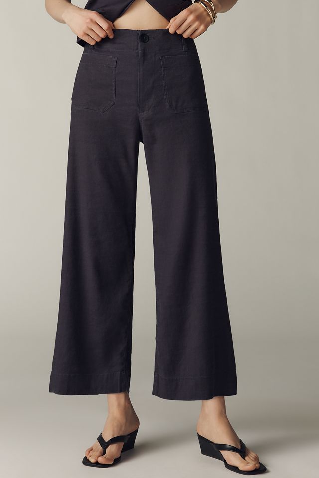 Maeve Colette Linen Stretch High Rise Wide Leg Pants #1