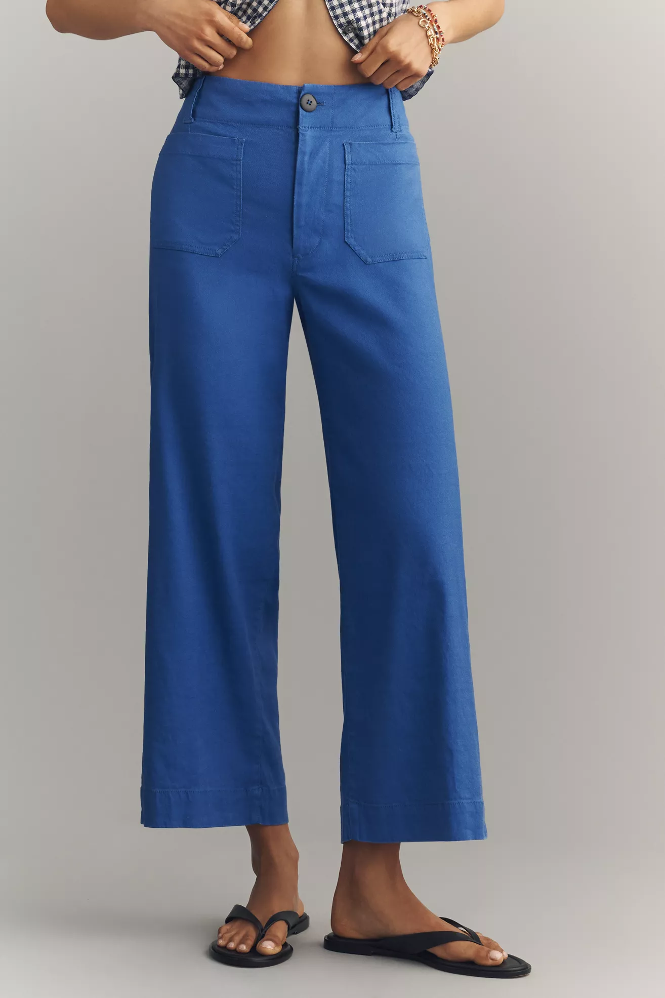 Maeve Colette Linen Stretch Wide Leg Pants