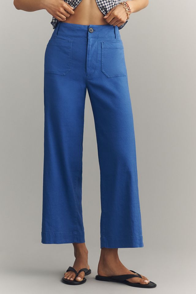 Maeve Colette Linen Stretch High-Rise Wide-Leg Pants  #1