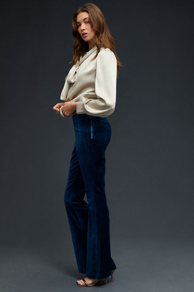 By Anthropologie Velvet Flare Pants #4