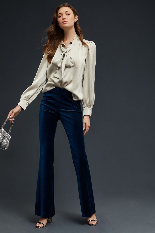 By Anthropologie Velvet Flare Pants