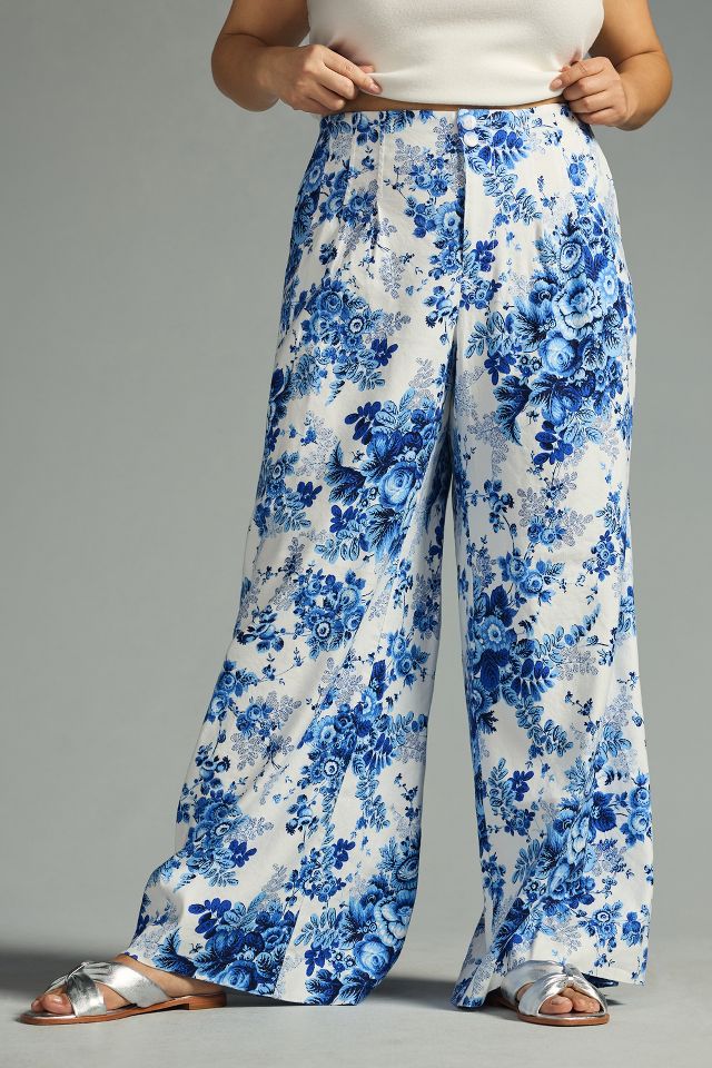 New Anthropologie Maeve Escape Printed Pants Size 4 Blue