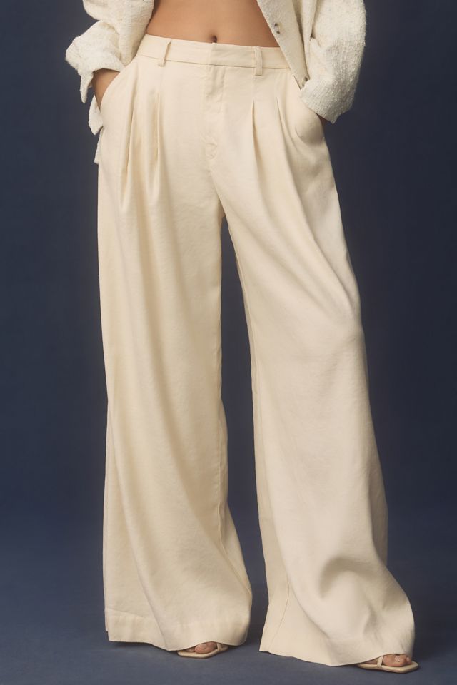 By Anthropologie Ankle-Tie Linen Trousers