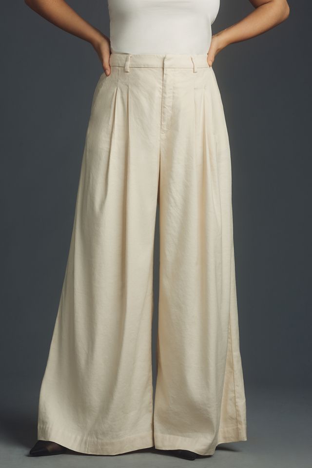 The Avery Pleated Wide-Leg Trousers by Maeve: Linen Edition #6